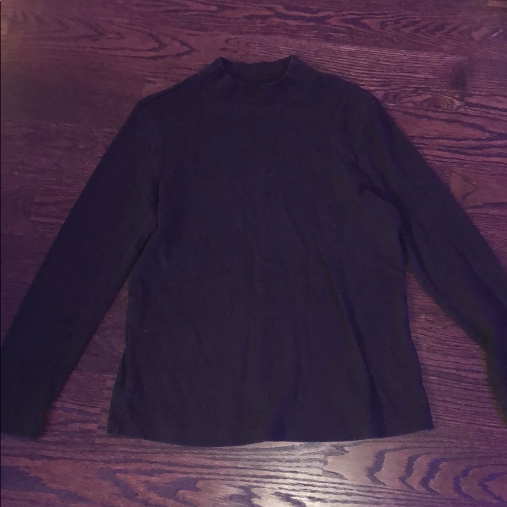 black 100% cotton turtle neck